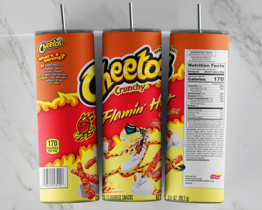 "Cheetos" 20oz Personalized Stainless Steel Tumbler with Engraved Name