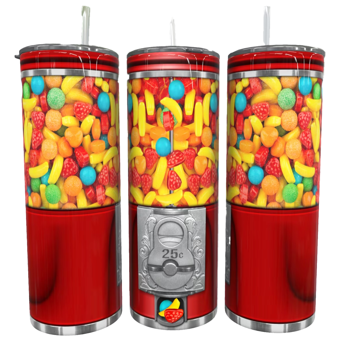 "Candy Machine" (3 Models Available) 20oz Personalized Stainless Steel Tumbler with Engraved Name